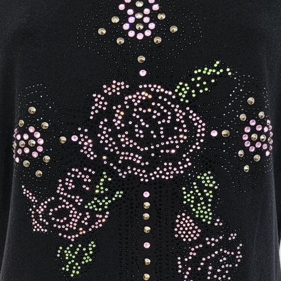 Rose Cross Women's Black Crew T-shirt - Picture 5 of 7